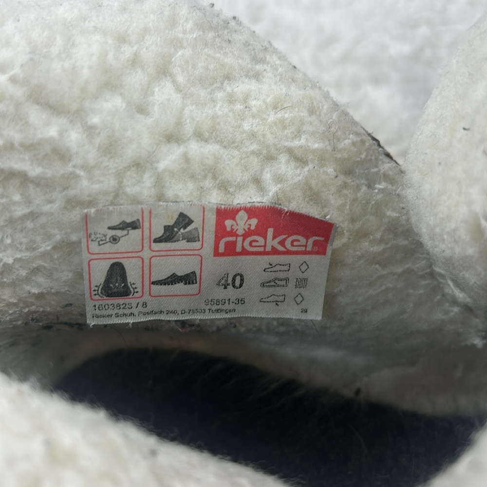 Rieker Amy 95891-35 burgandy sherpa fleece and yarn side zip boots, 40 or 8.5 - Picture 10 of 12